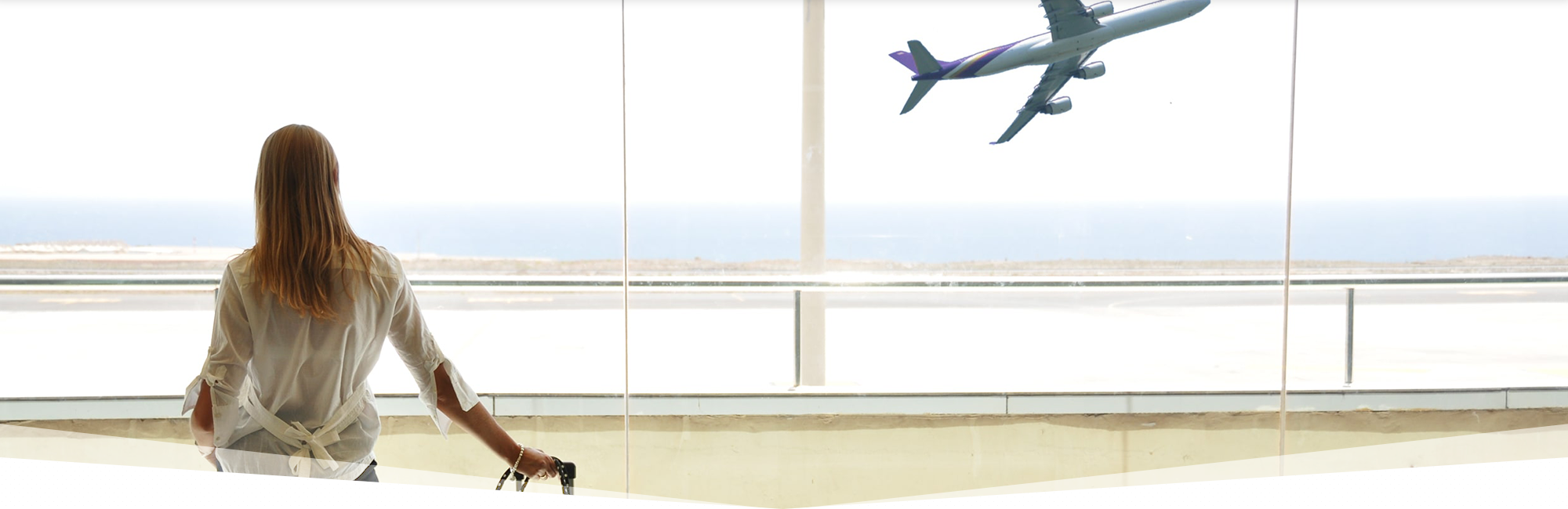 Woman Seeing an Airplane